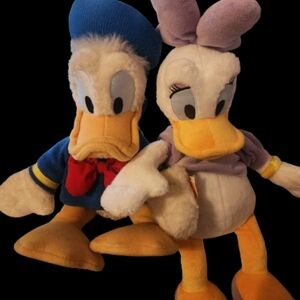 Disney Store Original Donald Duck 16" And Daisy Duck Pair